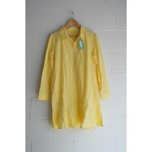 New Collection Yellow Button-Up‎ Long Sleeve Dress Size Large